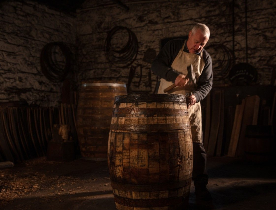 Jameson Irish Whiskey barrel being sealed to begin the ageing process