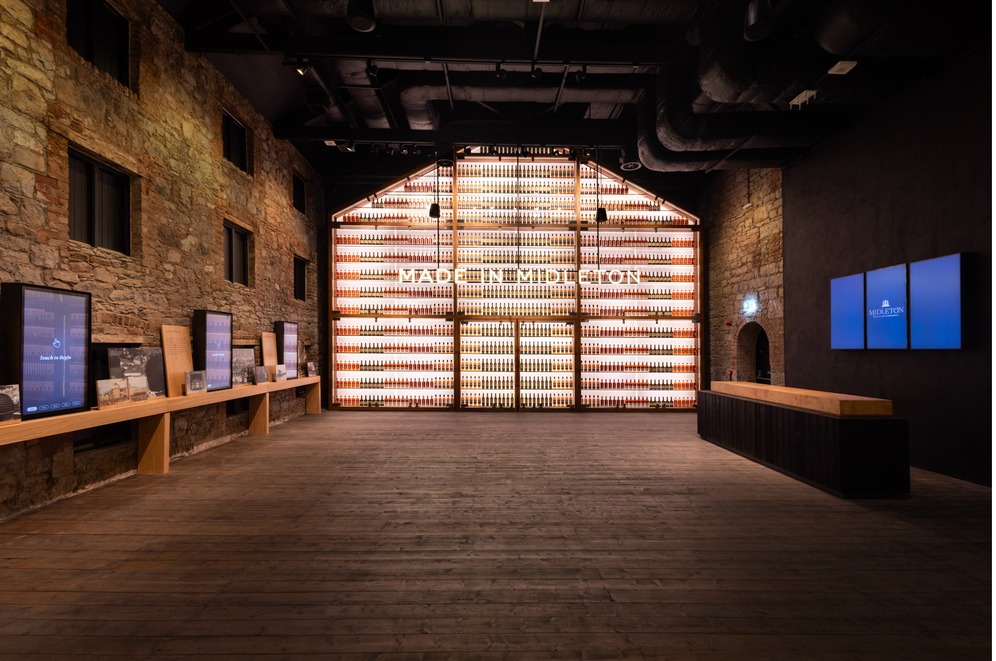 the interior of midleton distillery, where jameson irish whiskey is produced